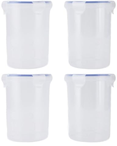 4er-Pack Luftdichtes Farbbehälter-Set mit Mischkugeln, Pinseln und Transparenten 1000-ml-Bechern Zum Neulackieren, Aufbewahren, Mischen, für die Reparatur zu Hause und für