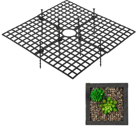 Zimoer 2 Stück Blumentopf Gitter Katzen Baby Schutz 30cm Schwarz Eckig Blumentopf Abdeckung Schneidbar Blumentopfgitter Kunststoff Pflanzenschutz für Kinder Kleinkinder Haustiere