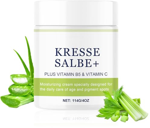 Kressesalbe gegen Altersflecken und Pigmentflecken - Aktiv Kressesalbe Gesichtscreme Gesicht mit Vitamin C & B5 - Anti Aging Creme gegen Dunkle Flecken - Pigmentflecken Entferner Gesicht