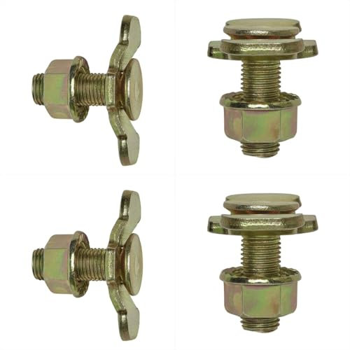MULTIBROS 4er Pack Stud Fitting Double mit Bolzen 3/8 – Airline Doppel-Endbeschlag für Zurrschienen – 2.500 kg Bruchlast – Hochwertiges Messing – für Transport, Werkstatt & Industrie