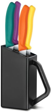 Victorinox Swiss Classic Knife Block for Steak and Pizza Knives, 4-Piece Filled, Knife Storage