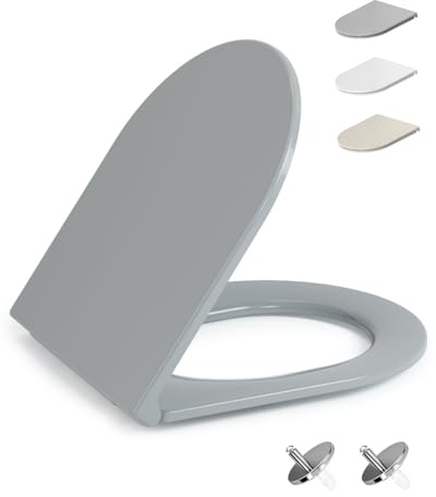 HySail Abattant WC avec Frein de Chute – Durable, Écologique, Résistant à la Décoloration, Abattant WC Clipsable pour Nettoyage Facile, Taille 42,7 x 36,0 cm, Forme D Universelle