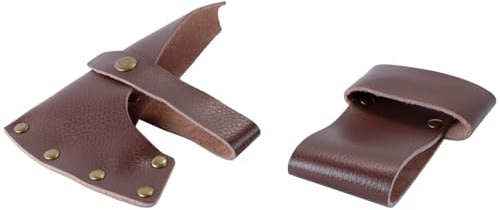 Hoite Thick Leather Axe Blades Cover Sheath Leather Head Holster Hatchet Protection and Belt Holder Handmade