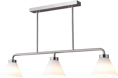 Lámpara Colgante de Tira de Metal Compatible with Interiores, lámpara Colgante de Cristal de 3 Luces E27, Moderna Sala de Estar, luminaria suspendida Ajustable,iluminación de Techo