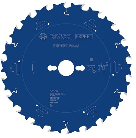 Bosch 1x EXPERT Wood Kreissägeblatt für Tischkreissägen (für Weichholz, Hartholz, Ø mm, Professional Zubehör kabelgebundene Tischkreissäge)