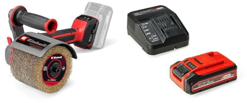 Einhell Professional Rénovateur extérieur sans fil TP-BR 18/32 Li BL-Solo Power X-Change (18 V, moteur sans charbon,3 200 tr/min. max., pour brosses Ø 120 mm) avec Batterie 4,0Ah PLUS et Chargeur