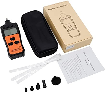 Estroboscopio, Tacómetro digital 6236p Tacómetro de láser sin contacto Rango de automóviles 10-99999 Rpm Probador de velocidad de rotación de la máquina del odómetro km/h