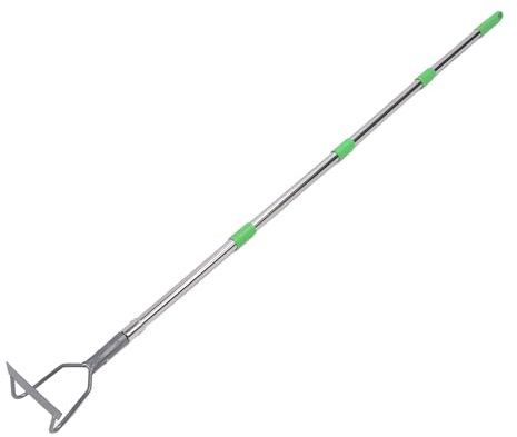 Greensen Houe de Jardin à Longueur Réglable, Houe à Désherber Houe à Semer en Acier Inoxydable Outil de Détente du Sol avec Conception Creuse pour Jardinage Domestique et Terres Agricoles