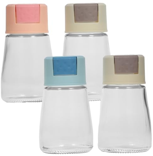 SOIMISS Set 4 Pezzi Dosatori per Sale e Pepe in Vetro Funzione di Dosaggio Preciso, Facili da Tenere, per Cucina Domestica e Ristorante Colore Casuale