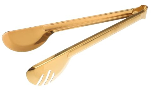 ANDRESLAD Pinces à Viande et Pinces Cuisine 30 Cm Acier Inoxydable 304 Épais Finition Dorée Prise Antidérapante pour Barbecue et Buffet Accessoires de Cuisson Polyvalents Semi-circulaires
