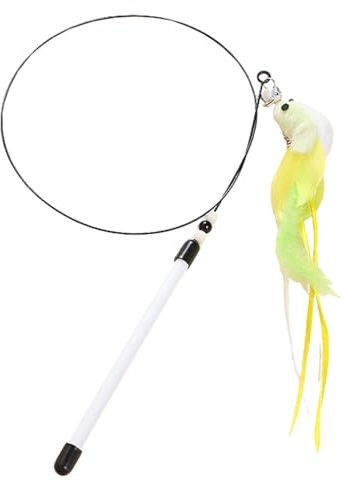 Yanayi Katzenangel Spielzeug - 80 cm Realistisches Interaktives Spiel | Bunter Schwanz & Glocke,Für Die Bereicherung Der Täglichen Indoor Routine Entspannung Spielzeit Bindung Bewegung Und Für