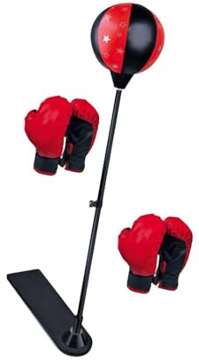 Zanthicia Höhenverstellbares Boxset für Kinder mit Boxhandschuhen, Boxball und verstellbarem Ständer. Material: PP und Metall.