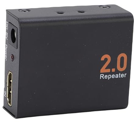 Sxhlseller Amplificador Extensor HDMI 2.0: Repetidor Amplificador de Señal 4K 60 Hz, Adaptador de Alta Velocidad de 18 Gbps, Transmisión de Largo Alcance de 98 Pies para Proyector de TV