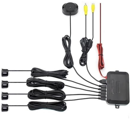 Assist Sensori Parcheggio Monitor da 4,3 pollici Kit sensore di parcheggio per auto 12V 22mm Universale 4 sensori Radar di up inverso Indicatore di sonoro di sonda