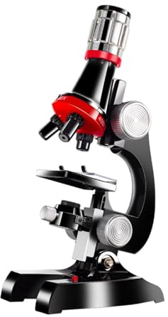 IOIUSKKU Kit da laboratorio con microscopio biologico giocattolo per bambini, divertente ed educativo a casa, con luce LED e accessori Kit da laboratorio con microscopio biologico per bambini