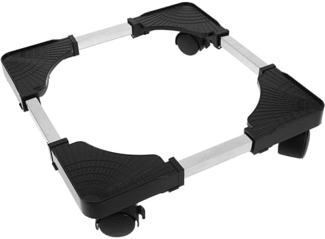 Tofficu Supporto Regolabile per Vasi di Fiori con Ruote Resistenti, Portavasi Quadrato Mobile in Metallo per Impieghi Gravosi, Base Sottovaso Rotolante Salvaspazio per Piante da Interno e