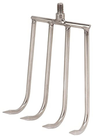 Picysa Rastrello a mano in acciaio inox a 4 denti, telescopico a asta portatile per erbe acquatiche con interfaccia filettata da 8 mm per la pesca (L)