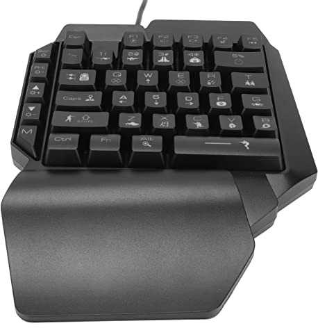 Naroote Clavier de Jeu à Une Main rétroéclairé RVB, Conception Ergonomique, Mini Clavier de Jeu Plug and Play pour Les Jeux sur Ordinateur pour Les Joueurs, Matériau ABS