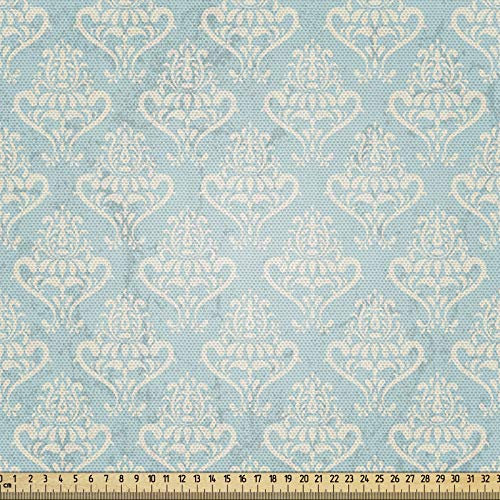 ABAKUHAUS Turchese Tessuto a Metraggio, Medievale, Tessuto Decorativo per Tappezzeria e Accenti Casa, 1 m, Crema