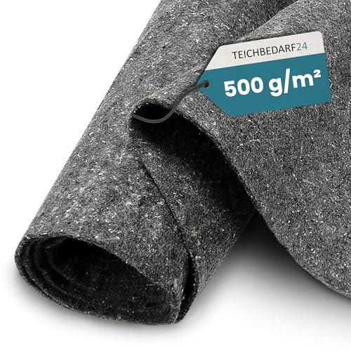 TeichVision - Non-tissé de Protection - pour étang et Bassin - Gris - 500 g/m² - 8 x 2 m