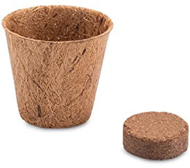 HappySeed 20x Kokos Anzuchttöpfe & Quelltabletten torffrei für eine erfolgreiche Anzucht - ideal für Stecklinge & Samen - verschiedenen Größen (0,05 L - Ø 6 cm)