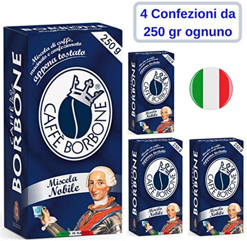 Caffe' Borbone Macinato Miscela Nobile 4 Confezioni da 250 Grammi