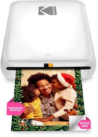 KODAK Step Instant Smartphone Photo Printer - Portable Mini Color Wireless Mobile Printer - Zink 2x3 Inch Sticky-Back Photos - Bluetooth Compatible with iOS & Android Devices - Fun Editing App - White
