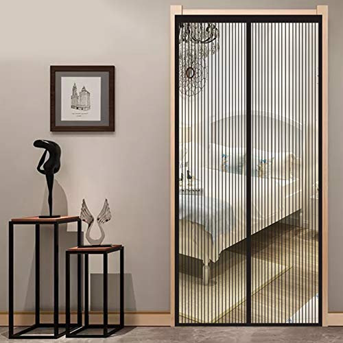 Fliegengitter Schiebetür 95x250cm Ohne Bohren Fliegengitter Tür Moskitonetz Tür Luft kann frei strömen für Balkontür Wohnzimmer Schiebetür, Schwarz