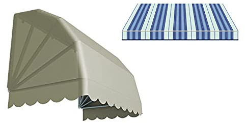 Generico Tenda da Sole Modello CAPPOTTINA a 4 Raggi Realizzata in Tessuto Acrilico Tempotest Parà, struttura bianca (200 x 80 cm) (blu)