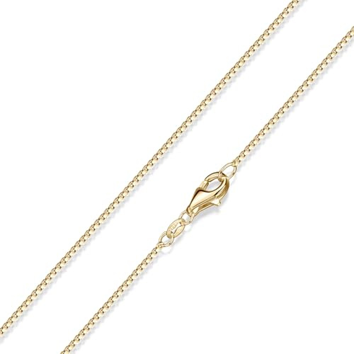 Feine Damen Venezianerkette 1mm Halskette Silber 925 vergoldet K15 | Goldkette für Anhänger aus 925 Sterling Silber mit wasserfester Vergoldung in 40-70cm von MATERIA by Matthias Wagner