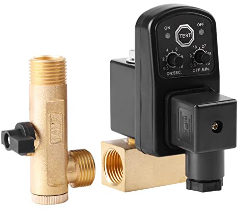 Válvula De Drenaje Temporizada Electrónica Automática G1/2 DN15 Para Gestión De Condensado De Compresor De Aire, Válvula De Drenaje Con Temporizador Para Compresor, Válvula De Condensado(230V)
