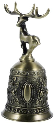 SEWACC Retro Handglocke Aus Dekorative Tischglocke Für Restaurant Hotel Zuhause Funktionale Serviceglocke Mit Ergonomischem Griff Für Spiele Alarme Haustiertraining Stilvolle Rostfreie