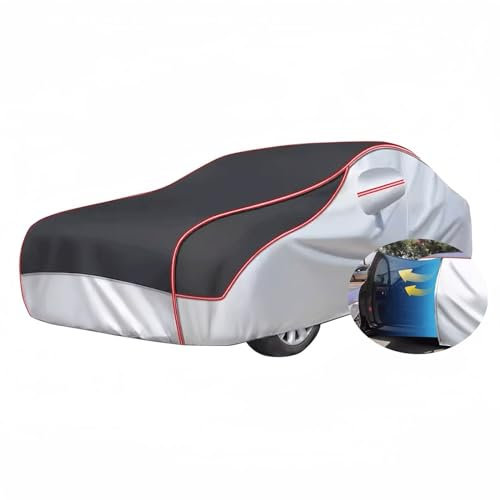 Autoabdeckung Outdoor für Suzuki Swift, Allwetter Autoabdeckungen Winddichte Atmungsaktive Staubdichte und Hagelsichere Autoschutzhülle mit Reflektorstreifen und Türreißverschlüssen (Color : Black)