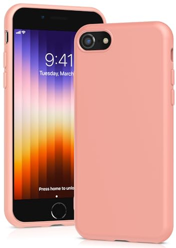 YATWIN Silicone Case for iPhone SE 2020/2022, iPhone 8/7, Soft-Touch, Shockproof, DustProof, Antiskid Apple Phone Cover for iPhone SE 2nd 3rd Generation - Pink