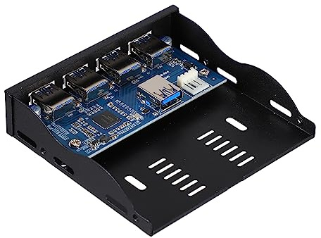 OSALADI Panel Frontal Acero Inoxidable USB 3.0 de 4 Puertos Instalación Fácil para Bahía de 3,5 Pulgadas para Ordenador de Sobremesa