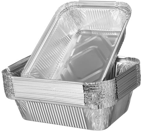 PHENOFICE 40 Pcs Plateau De Service En Aluminium Poêle Carrée Feuille Grill Lèchefrite Plaque De Grillage Pour Grill Extérieur Barbecue Cuisson Plateaux En Aluminium Casseroles À Emporter