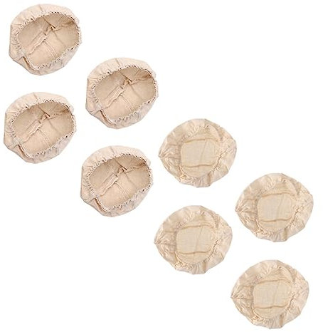 Amosfun Forro De Tela Para Cestas De Fermentación 8 Piezas, 4 Fundas Redondas 23×8.5 Cm y 4 Ovaladas 25×15×8 Cm, Tela Antiadherente Para Hornear, Accesorios Para Panadería, Uso Profesional y Doméstico