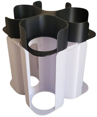 Rangemement Blanc pour 12 Pots et 12 couvercles pour yaourtière multidélices (Noir)