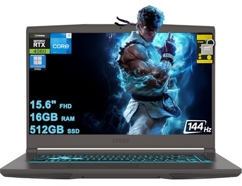 msi Thin 15 Gaming Laptop 15.6 FHD IPS 144Hz Intel 8 core i5-13420H (Beats i7-12650H) 16GB RAM 512GB SSD GeForce RTX 4060 Type-C Backlit Win11Pro ICP Hub