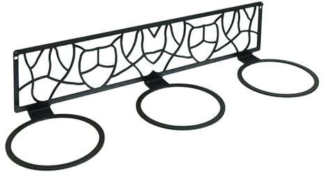 CM Garden - Soporte de Pared Triple para Macetas, Portamacetas Triple | Modelo Art Decó | Acero Lacado al Horno | Fácil Instalación, Incluye Tornillería (Negro forja)