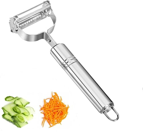 Kartoffelschäler,Sparschäler-Universalschäler Edelstahl für Obst & Gemüse - Schäler/Peeler mit Julienne,für Links- & Rechtshänder - 3in1 Funktion