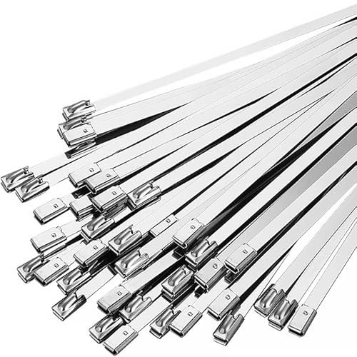 BCJMKDX Bridas Metálicas, Bridas metálicas Resistentes de Acero Inoxidable de 300/20 Piezas for Escape, Anillo de Cierre autoblocante Multiusos, 200 Unidades(200,4.6 * 200mm)