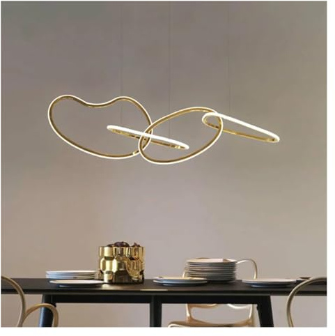 Lámpara colgante de acero de lujo Compatible with comedor, candelabros Led moderno, accesorios de lámpara suspendidos regulables, Luminarias Led,Lujo