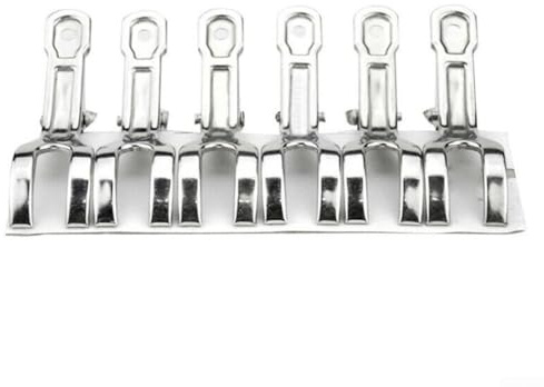 6 Pack Towel Clips Large 9CM Stainless Steel Clothes Pegs for Pool Lounger Sunbed Blanket Quilt Duty Windproof Laundry Clothespins Bag Sealing Clips