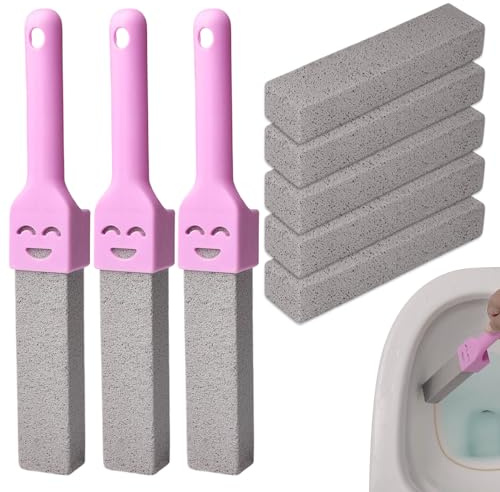 Bimsstein Toilettenreiniger, 8 Stück Bimsstein Toilette mit 3 Griffen, Pumice Stone Toilet Cleaner Wc Stein für Randlose Toiletten