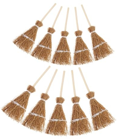 ABOOFAN 10pièces Pinces à Cheveux Miniatures Forme Balai pour Halloween Pinces Frange Style Dessin Animé Coiffe de Fête Accessoires Cosplay