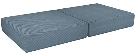 POKAR Matratze für Modulares Kindersofa | Faltmatratze 160x80x15 cm | Ergänzungselement für Spielsofa aus Schaumstoff mit Cord-Bezug | Oeko-Tex 100 Zertifiziert | Blaue Lagune