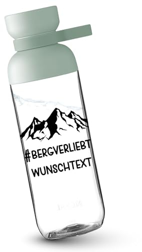 Mepal Trinkflasche - Wandern - Bergverliebt Wunschtext - personalisiert Ausrüstung praktisches Zubehör Geschenk - 700 ml - Sage Grün