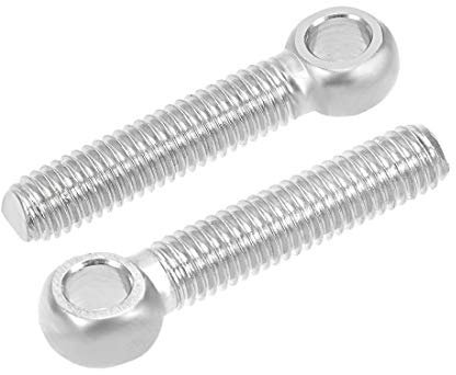 sourcing map M5 x 25mm 304 Stainless Steel Machine Shoulder Lift Eye Bolt Rigging 4pcs