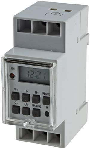ChiliTec Zeitschaltuhr für Hutschiene Schalttafel Digital Timer 230V/16A Display Programmierbar für Woche Tag